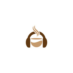 vector illustration of a headset and coffee cup for a symbol or logo icon. suitable for cafe or coffee shop logo. coffee cup icon 