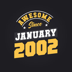 Awesome Since January 2002. Born in January 2002 Retro Vintage Birthday