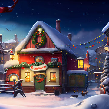 Christmas house in the north pole