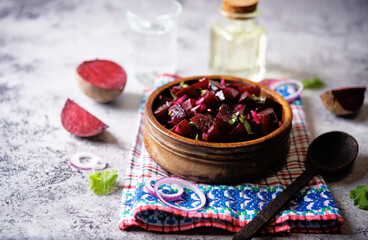 Mexican beet salad in a bowl
