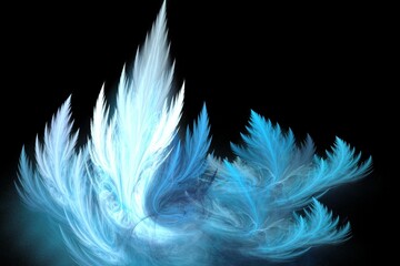 feather blue black art design graphic illustration fractal colour frame 