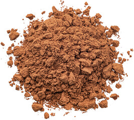 Pile of cocoa powder isolated 