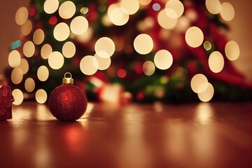 Christmas Background Graphic with Colorful Bokeh Lights and Presents
