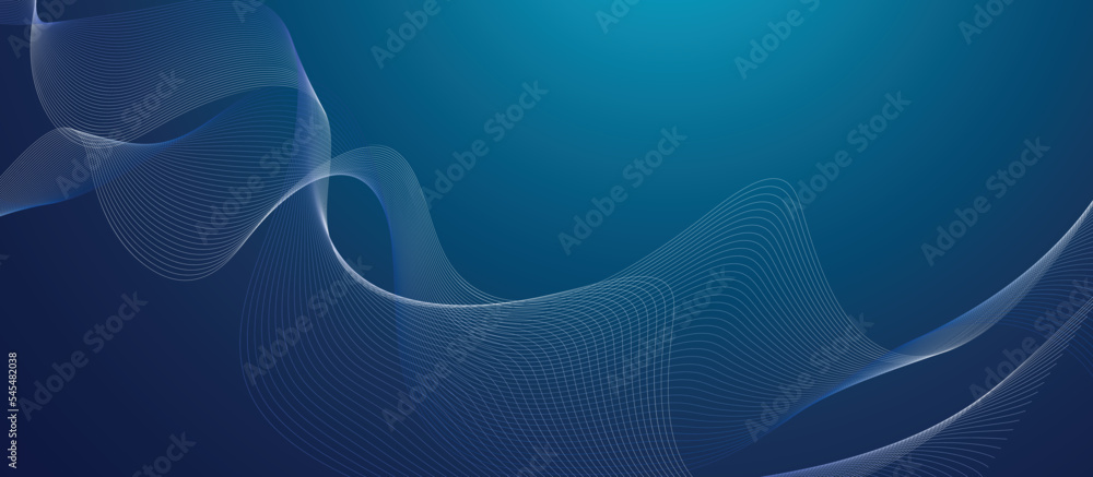 Poster blue background lines wave abstract stripe design. blue abstract background for wide banner with mod