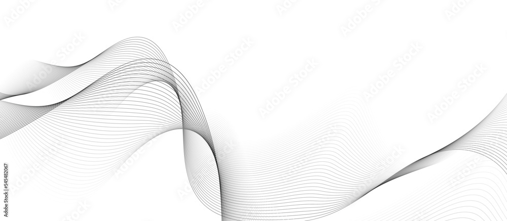 Poster abstract wave lines on white background. abstract grey, white smooth element swoosh speed wave moder