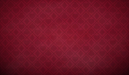 Poker table background in red color.