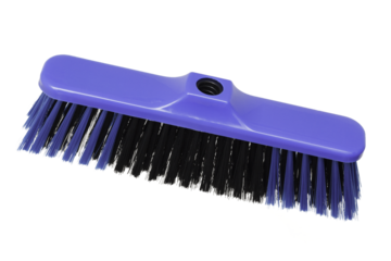 Broom brush cap and bristles isolated on white
