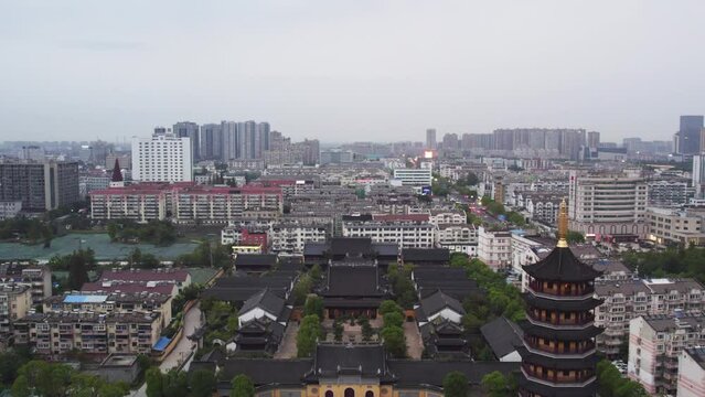 Aerial photography of Taizhou city landscape