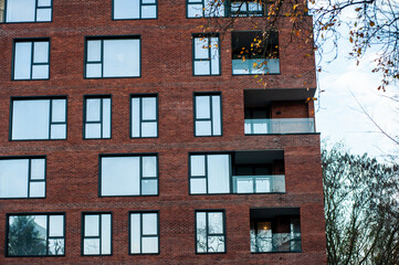 Modern urban building with modern facade decoration 