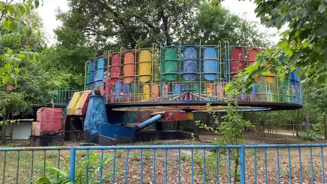 Old soviet amusement park with no people