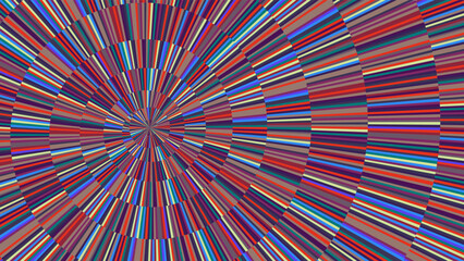 Colorful spiral pattern zoom effect. Full vector dynamic  radiant colored strokes background wallpaper