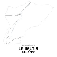 LE VALTIN Val-d'Oise. Minimalistic street map with black and white lines.
