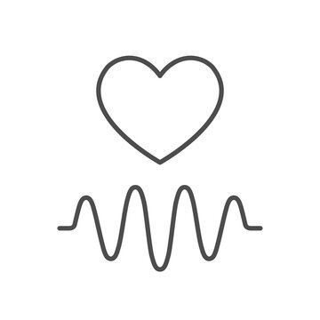 Heart pulse line outline icon