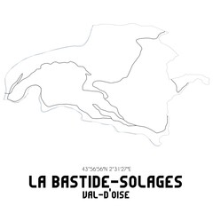LA BASTIDE-SOLAGES Val-d'Oise. Minimalistic street map with black and white lines.
