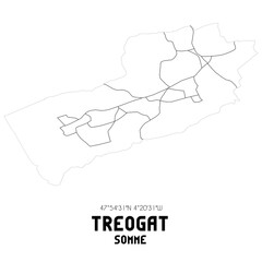 TREOGAT Somme. Minimalistic street map with black and white lines.