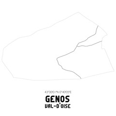 GENOS Val-d'Oise. Minimalistic street map with black and white lines.