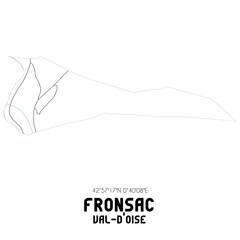 FRONSAC Val-d'Oise. Minimalistic street map with black and white lines.