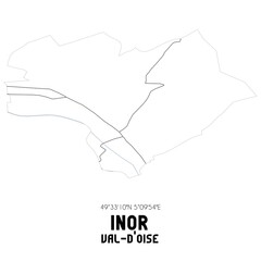 INOR Val-d'Oise. Minimalistic street map with black and white lines.