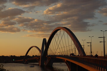 Naklejka na ściany i meble Bridge at sunset