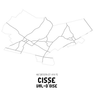CISSE Val-d'Oise. Minimalistic street map with black and white lines.