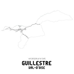 GUILLESTRE Val-d'Oise. Minimalistic street map with black and white lines.