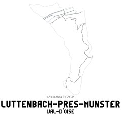 LUTTENBACH-PRES-MUNSTER Val-d'Oise. Minimalistic street map with black and white lines.