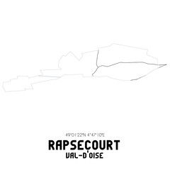 RAPSECOURT Val-d'Oise. Minimalistic street map with black and white lines.
