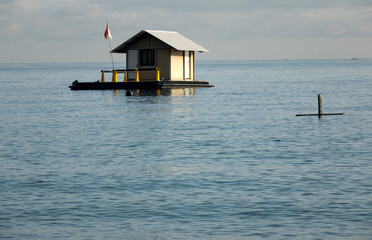 Lifeguard Floating House on a Sea Beach, North Bali, Indonesia, - 545491229