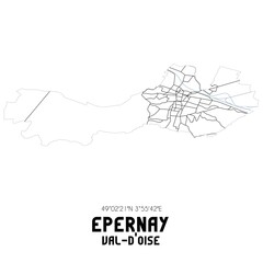 EPERNAY Val-d'Oise. Minimalistic street map with black and white lines.