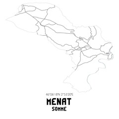 MENAT Somme. Minimalistic street map with black and white lines.
