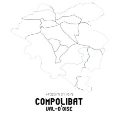 COMPOLIBAT Val-d'Oise. Minimalistic street map with black and white lines.