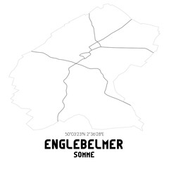 ENGLEBELMER Somme. Minimalistic street map with black and white lines.