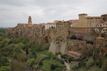 Fototapeta na wymiar Panorama of Pitigliano, Tuscany Italy