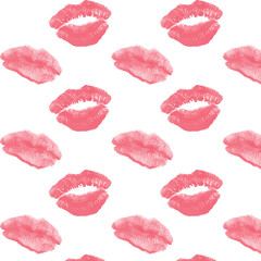pattern with lips romance light pink bright
