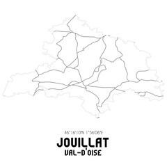 JOUILLAT Val-d'Oise. Minimalistic street map with black and white lines.