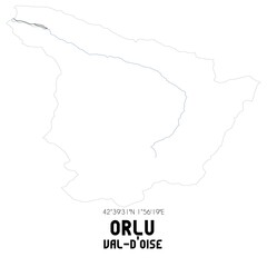 ORLU Val-d'Oise. Minimalistic street map with black and white lines.