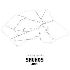 SAUMOS Somme. Minimalistic street map with black and white lines.