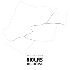 RIOLAS Val-d'Oise. Minimalistic street map with black and white lines.