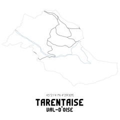 TARENTAISE Val-d'Oise. Minimalistic street map with black and white lines.