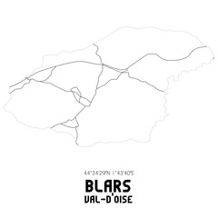 BLARS Val-d'Oise. Minimalistic street map with black and white lines.