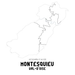 MONTESQUIEU Val-d'Oise. Minimalistic street map with black and white lines.