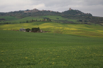 Holiday in spring rain in Tuscany, Italy