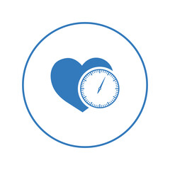 Heart love scores time icon | Circle version icon |