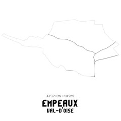 EMPEAUX Val-d'Oise. Minimalistic street map with black and white lines.