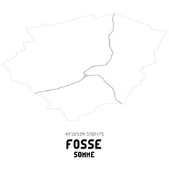 FOSSE Somme. Minimalistic street map with black and white lines.