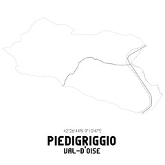 PIEDIGRIGGIO Val-d'Oise. Minimalistic street map with black and white lines.