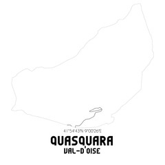 QUASQUARA Val-d'Oise. Minimalistic street map with black and white lines.