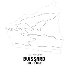 BUISSARD Val-d'Oise. Minimalistic street map with black and white lines.