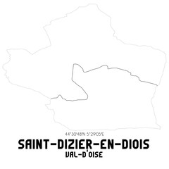 SAINT-DIZIER-EN-DIOIS Val-d'Oise. Minimalistic street map with black and white lines.