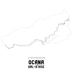 OCANA Val-d'Oise. Minimalistic street map with black and white lines.